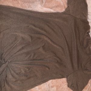 Brown/Beige Tie Front Top